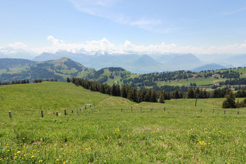 Fototapeta na wymiar View on the Rigi Kulm Switzerland Visible 360 degrees