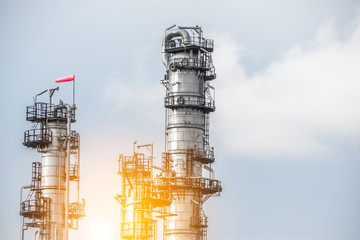 Close up Industrial zone. Plant oil and gas refinery industry.