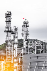 Fototapeta premium Close up Industrial zone. Plant oil and gas refinery industry.