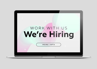 Work with Us, We are Hiring. Business Recruiting Concept.