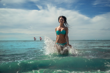 Fototapeta premium Happy vacation at sea
