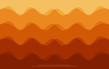 orange abstract wave background wallpaper. red tone colorful smooth light lines for wallpaper