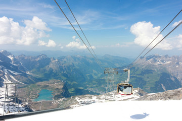 Mt. Titlis, Switzerland From the viewpoint  360 degree panoramic, the popular tourist attractions of Switzerland.