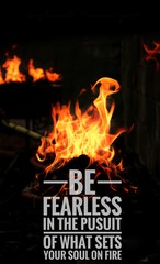 Be fearless in the pusuit of what sets you on fire