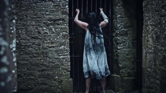 4k Horror Psycho Woman Trying to Escape the Prison