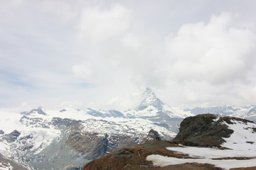 Fototapeta na wymiar Beautiful mountain landscape with views of the Matterhorn Switzerland.