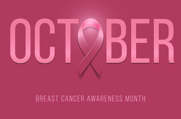 Breast Cancer Awareness Ribbon Background. Vector illustration. Breast Cancer Awareness design.