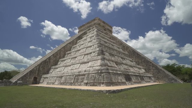 High maya pyramid of Kukulkan in Mexico. Ancient architecture symbol at summer sunny day