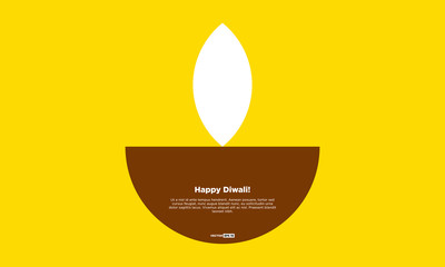 Diwali Greeting (Minimalist Flat Style Vector Illustration Poster Design)