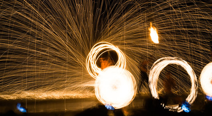 lights from fire shows,abstrat backgrund