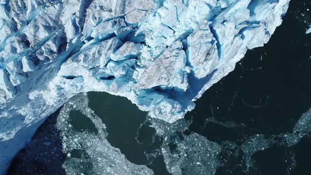 Arial 4k shots of a glacier and it's surroundings in Alaska