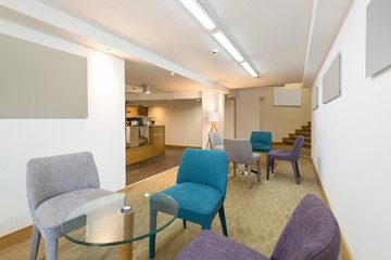 Hotel lobby cafe interior