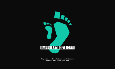 Happy Father's Day (Vector Illustration Father and Child Footprints)