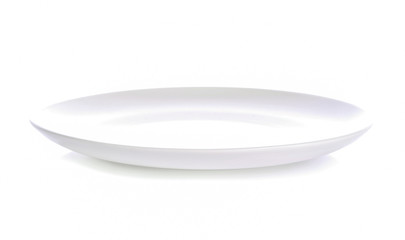 White plate on white background