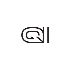 initial letter logo line unique modern QA to QZ