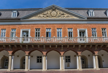 Facade of the historical Marstall building in Aurich