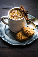 Christmas concept with cup of coffee