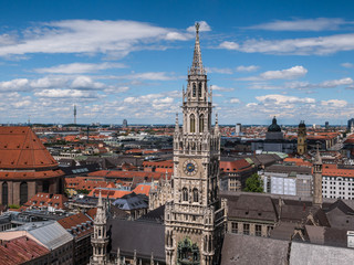 Fototapeta na wymiar The city Munich of bird's-eye, Germany Bavaria