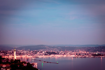 Fototapeta na wymiar evening in the gulf of Trieste
