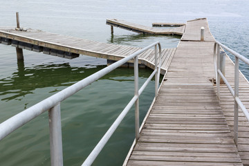 Dock boardwalk around seaside