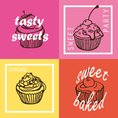 colorful cupcake posters