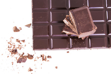 chocolate chip and chunks isolated on white