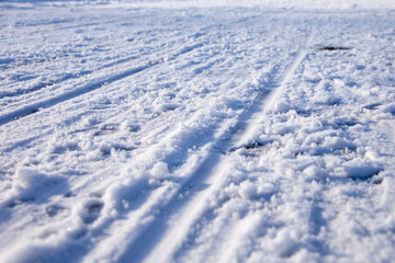 Fototapeta na wymiar snow road in winter