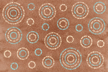Watercolor abstract circles pattern.