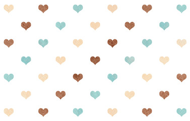 Watercolor hearts on white background.