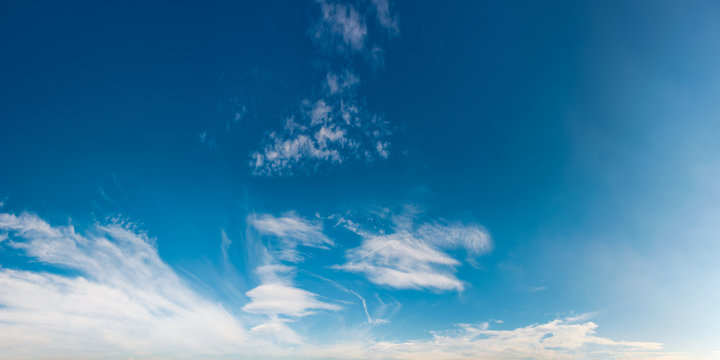 beautiful cloud formation panorama on a blue sky. lovely nature background © Pellinni