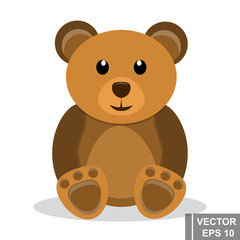 Fototapeta premium Teddy bear. Children's toy. Is sitting. For your design.