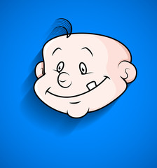 Funny Baby Face Cartoon Vector
