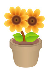Flower Pot Vector Illustration