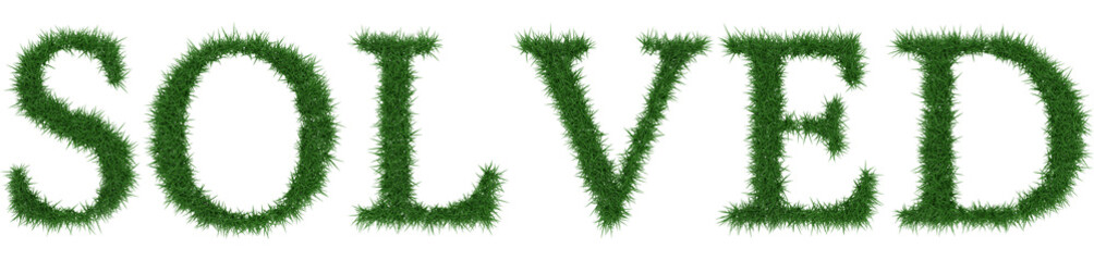 Solved - 3D rendering fresh Grass letters isolated on whhite background.