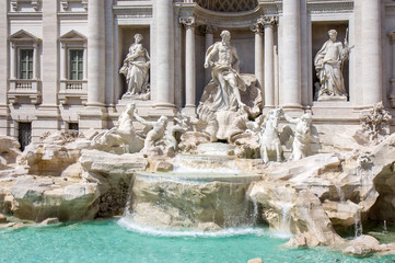 Detail from Trevi fountain in Rome, Italy