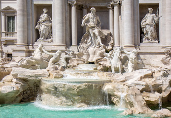 Fototapeta na wymiar Detail from Trevi fountain in Rome, Italy