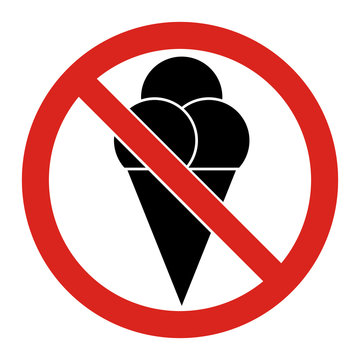 recommend clip art: No ice cream, food and eating sign. Vector illustration.