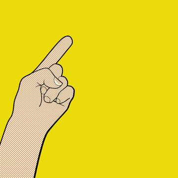 The finger pointing. Pop art.