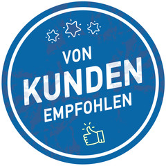 sbi6 SymbolButtonIcon sbi - Symbol: Von Kunden empfohlen - Kundenempfehlung - thumbs up - sterne - icon in blau - xxl g5514