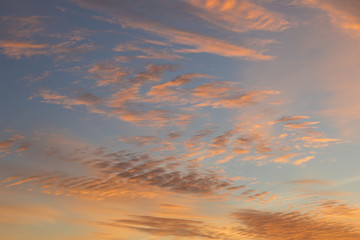 Beautiful clouds at sunrise, improbable sky