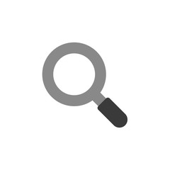 Flat design style vector of magnifying glass or magnifier symbol icon on white