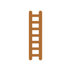 Flat design style vector of wooden ladder icon on white