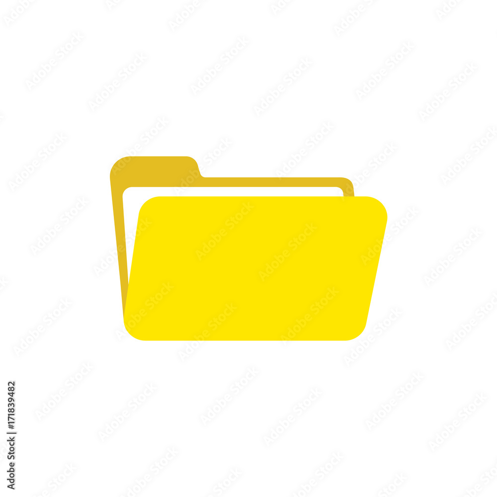 Poster flat design style vector of open folder icon on white