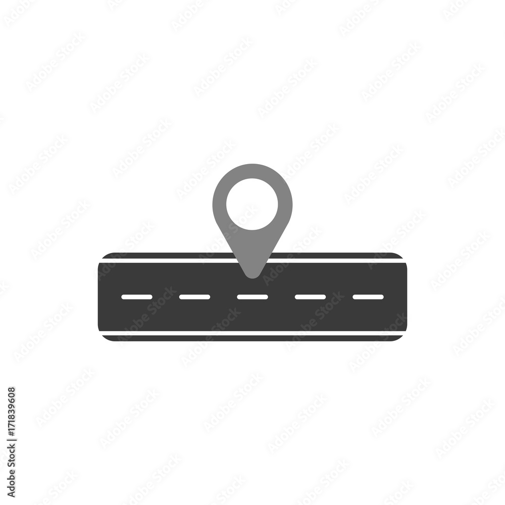 Aufkleber flat design style vector concept of road and pointer icon on white