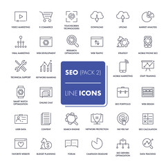 Line icons set. SEO