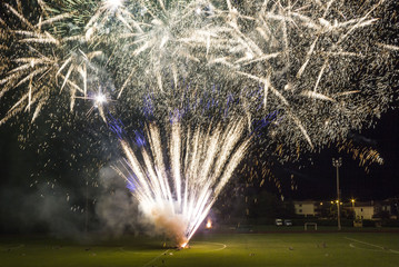 Fireworks in the Tuscan City of Lastra a Signa, at the football field, for celebrating the end of the summer