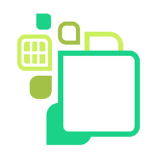 Stylized leaves frame in a flat style