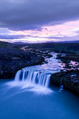 Fototapeta premium Dawn, Plofafoss waterfall, Pjorsa River, Iceland