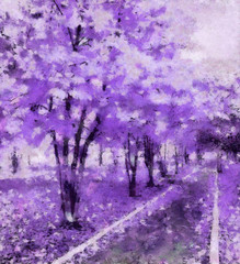 The avenue of dreams in the park, purple