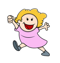 Laughing Cute Cartoon Girl